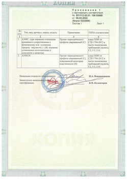 2020.02.06 Осинники - Приложение к сертификату - Прокат арматурный для железобетонных конструкций периодического профиля.